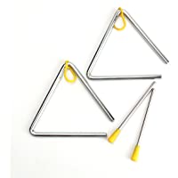Foraineam Triángulos de instrumentos de percusión de mano de 12-7 cm- 2 unidades